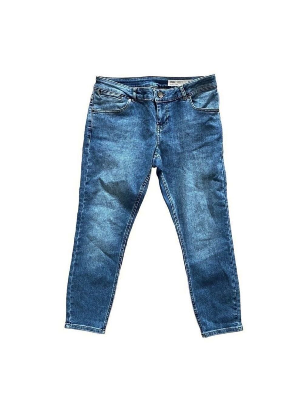 asos Low Rise Skinny Cropped Cotton Denim Blue Jeans Size 30/26 Size 30/26 - Picture 1 of 8